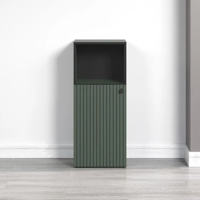 Trendteam Almacenamiento de Baño Verde Salvia y Negro L40 x H95 x D31cm PURE BLISS