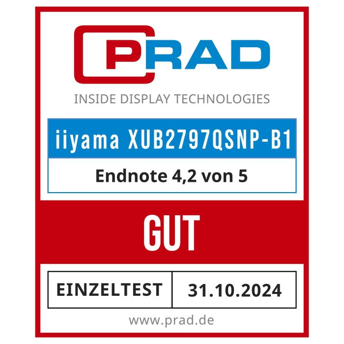 Iiyama XUB2797QSNP-B1 Monitor 27" QHD 1440P IPS 100Hz 1ms Altavoces DP USB-C Power Delivery 65W