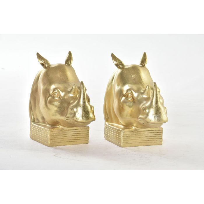 DKD Home Decor Sujetalibros Colonial Dorado de Resina - Colección Jungle, Set de 2, 7.5 x 14.5 x 15 cm 1 DKD Home Decor Sujetalibros Colonial Dorado de Resina - Colección Jungle, Set de 2, 7.5 x 14.5 x 15 cm 1
