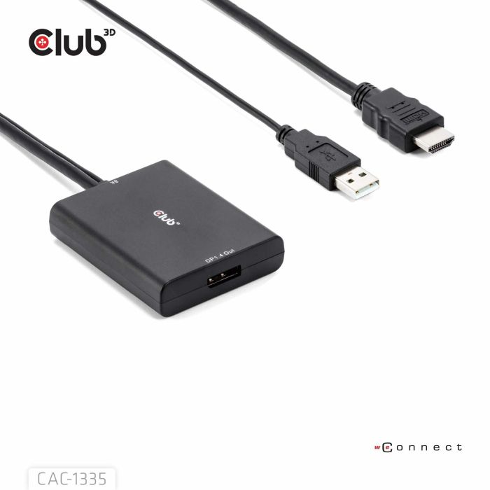 Club3D Adaptador HDMI + MicroUSB a DisplayPort Activo 4K120Hz 1 Club3D Adaptador HDMI + MicroUSB a DisplayPort Activo 4K120Hz 1