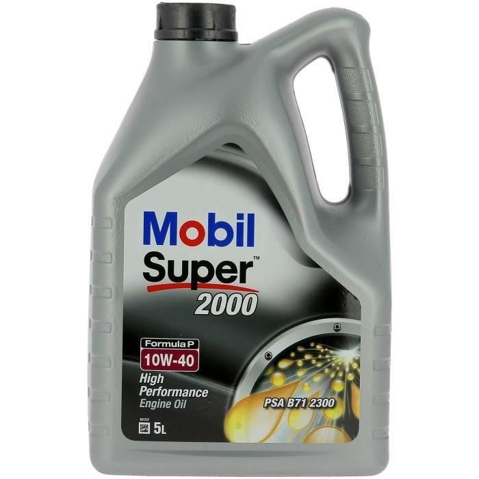 Bidón de aceite de motor - MOBIL - S2000 10W40 Formula-P - 5 L - 4 estaciones