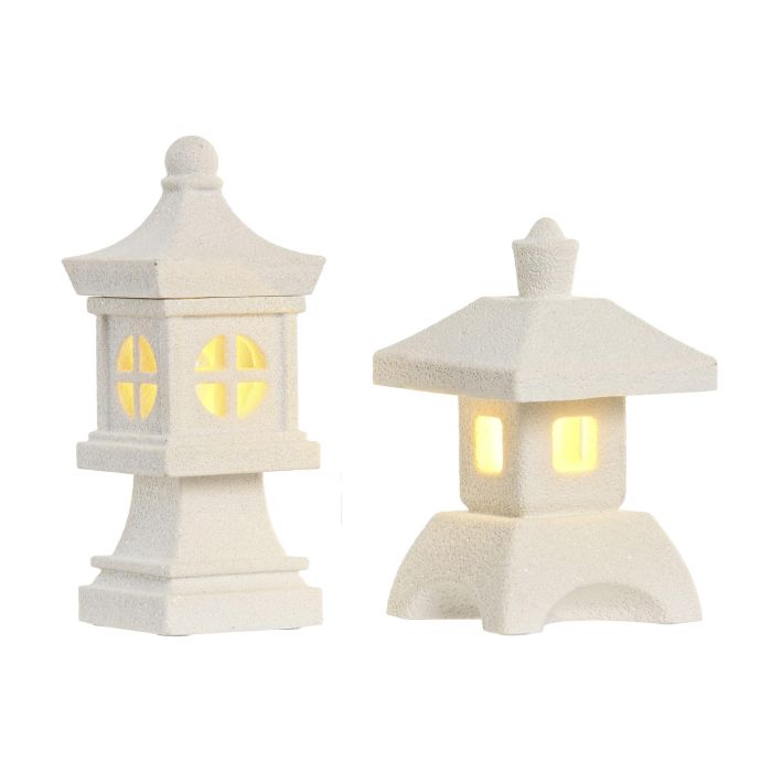 Decoracion Luminosa Oriental DKD Home Decor Blanco 6 x 16 x 6 cm (4 Unidades) 1
