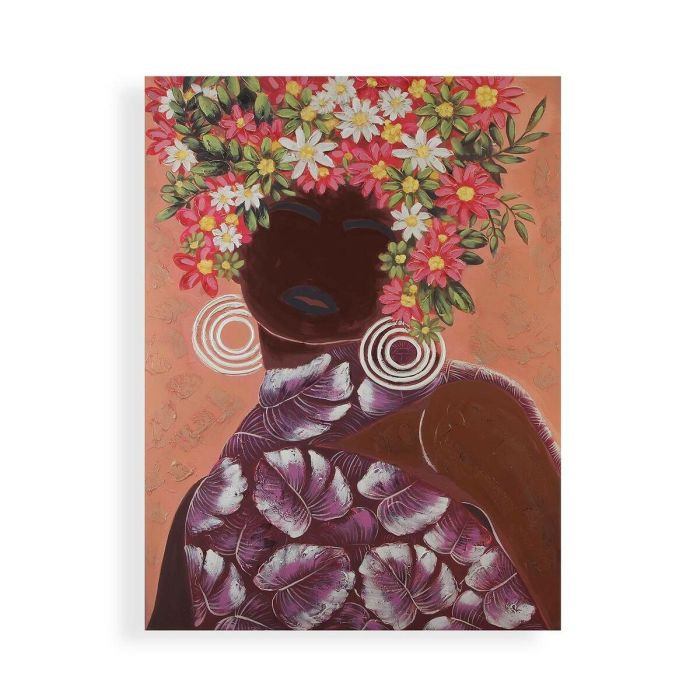 Cuadro Versa Rosa Flores Lienzo Pino 2,8 x 90 x 120 cm Cuadro Versa Rosa Flores Lienzo Pino 2,8 x 90 x 120 cm