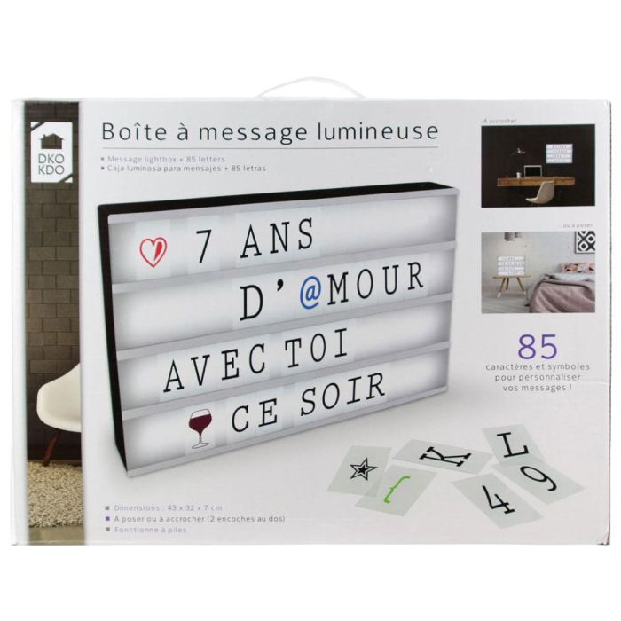 Deco Luminoso Con Mensaje Dina3 Home Deco Light