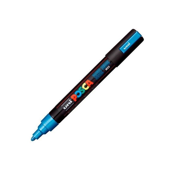 Posca Marcador Pc-5M No Permanente Punta Forma De Bala 1,8 - 2,5 mm Azul Metálico