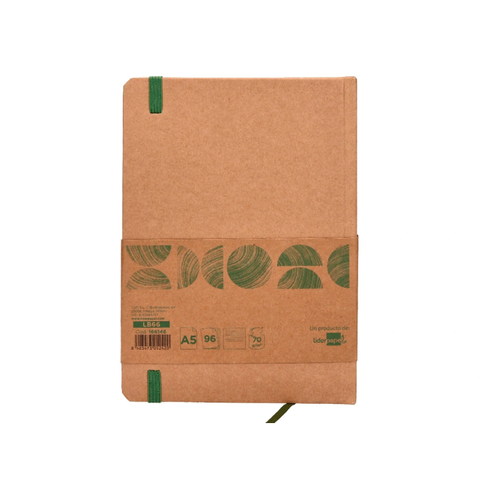 Liderpapel Libreta Ecouse A5 Reciclada 96 Hojas 70gr Rayado Horizontal con Gomilla y Marca Páginas 2 Liderpapel Libreta Ecouse A5 Reciclada 96 Hojas 70gr Rayado Horizontal con Gomilla y Marca Páginas 2