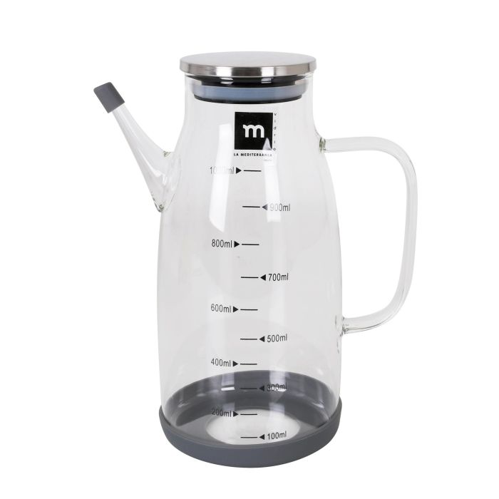 Aceitera de vidrio borosilicato 1000 ml con tapón de acero inoxidable - La Mediterranea (12 Unidades) 3 Aceitera de vidrio borosilicato 1000 ml con tapón de acero inoxidable - La Mediterranea (12 Unidades) 3