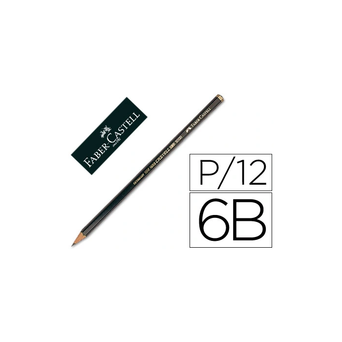 Faber Castell 9000 6B Lápiz de Grafito Ecolápiz para Escribir, Dibujar y Croquis, Mina Protegida contra Rotura, Barniz a Base de Agua, Dureza 6B 0 Faber Castell 9000 6B Lápiz de Grafito Ecolápiz para Escribir, Dibujar y Croquis, Mina Protegida contra Rotura, Barniz a Base de Agua, Dureza 6B 0
