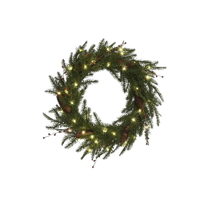 Corona Navidad Alpina DKD Home Decor Verde Marron 13 x 60 x 60 cm (2 Unidades) 1