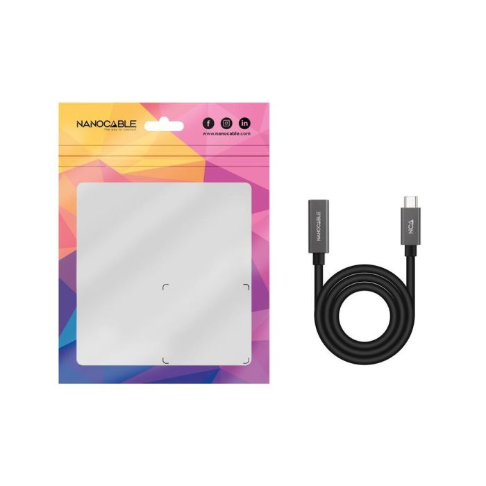Cable Alargador USB 3.2 Nanocable 10.01.4400/ USB Tipo-C Macho - USB Tipo-C Hembra/ 50cm/ Negro 5 Cable Alargador USB 3.2 Nanocable 10.01.4400/ USB Tipo-C Macho - USB Tipo-C Hembra/ 50cm/ Negro 5