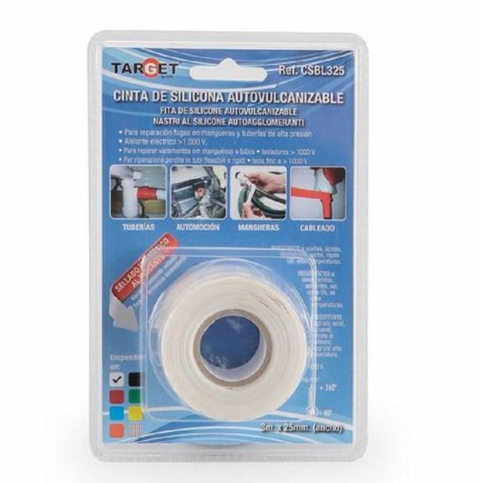 Target cinta silicona autovulcanizable blanca 25mm x 3m