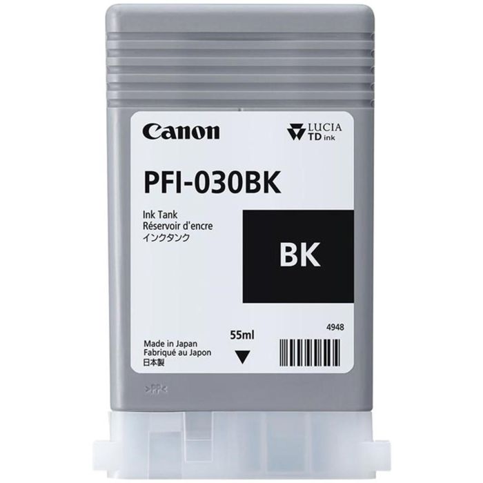 Canon PFI-030BK Cartucho de Tinta Original Negro 55ml para imagePROGRAF TA-20, TA-20 MFP L24ei, TA-30, TA-30 MFP L36ei