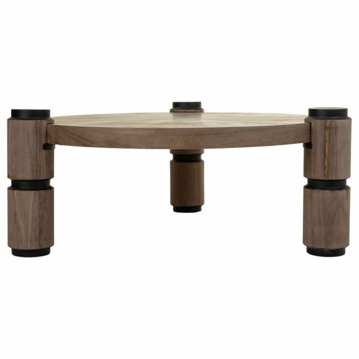 Mesa de Centro Alexandra House Living Marrón Madera Hierro Chapa Madera de abeto 110 x 46 x 110 cm