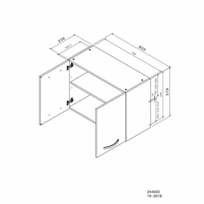 Oslo 244003 Mueble Alto con 2 Puertas, Gabinete de Almacenamiento para Hogar, Blanco, 80x36x58 cm (LxPxA) 1 Oslo 244003 Mueble Alto con 2 Puertas, Gabinete de Almacenamiento para Hogar, Blanco, 80x36x58 cm (LxPxA) 1