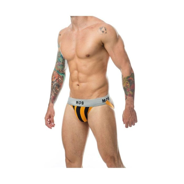 Tanga Mob Eroticwear Negro Naranja L 2