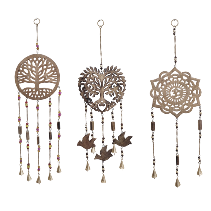 Decoracion Colgante Indio DKD Home Decor Marron 20 x 61 x 20 cm (3 Unidades) Decoracion Colgante Indio DKD Home Decor Marron 20 x 61 x 20 cm (3 Unidades)
