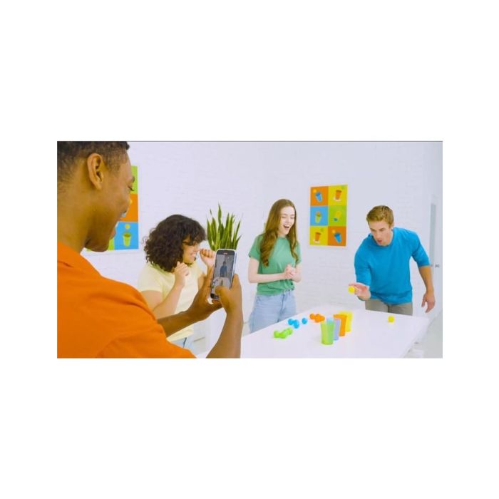 Goliath bv Juego de Mesa Pong Party con Vasos Especiales para Disparar Pelotas de Ping Pong Edad +8 3