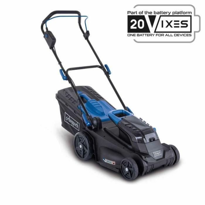 Scheppach BC-MP380-X Cortacésped a Batería 20V IXES - Ancho 38 cm - Función Mulching - Sin Batería ni Cargador Scheppach BC-MP380-X Cortacésped a Batería 20V IXES - Ancho 38 cm - Función Mulching - Sin Batería ni Cargador