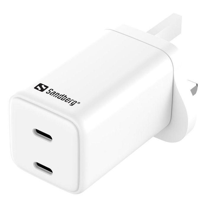 Sandberg AC Charger Dual USB-C PD65W UK 0 Sandberg AC Charger Dual USB-C PD65W UK 0