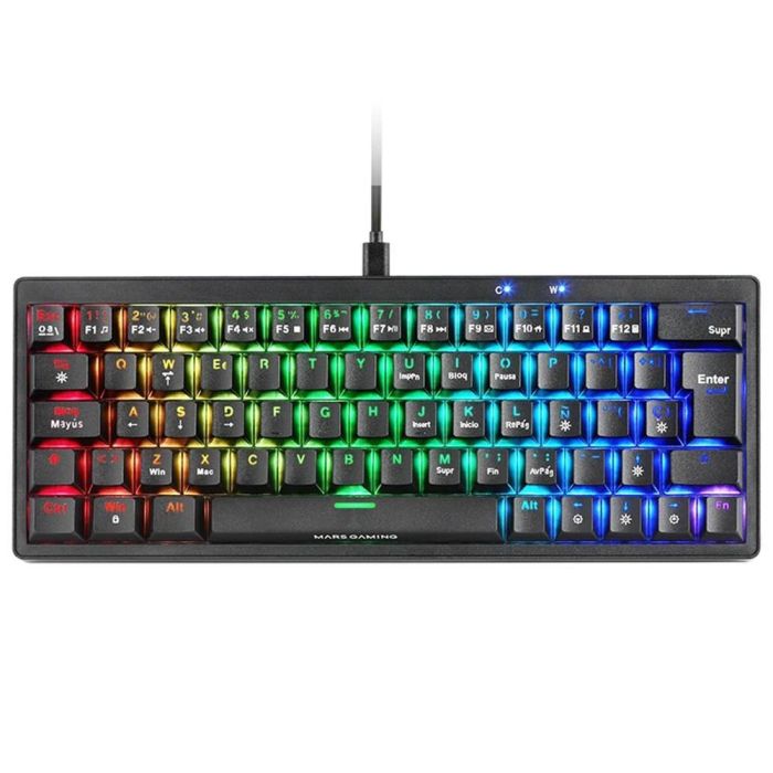 Mars Gaming MKMINIPROBES Teclado Gaming Mecánico MKMINIPRO Switch Azul, 60% Ultra-compacto, RGB, QuietCore, Antighosting, Negro Mars Gaming MKMINIPROBES Teclado Gaming Mecánico MKMINIPRO Switch Azul, 60% Ultra-compacto, RGB, QuietCore, Antighosting, Negro
