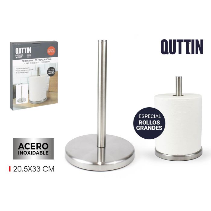 Confortime Portarrollo de Cocina Rotolo de Acero Inoxidable - 20,5 cm Ancho x 33 cm Alto x 20,5 cm Largo (12 Unidades)