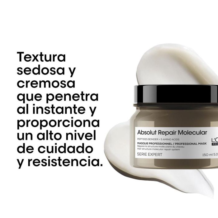 L'Oreal Professionnel, Serie Expert Absolut Repair Molecular, Mascarilla crema de tratamiento capilar, Para reparar, 150 ml 9
