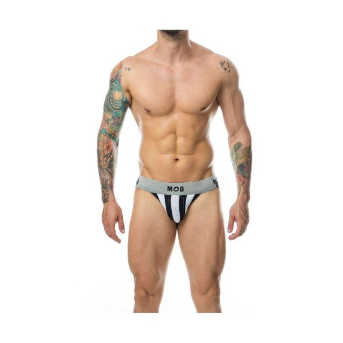 Tanga Mob Eroticwear Blanco Negro XXL 2