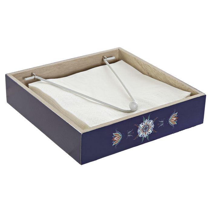 DKD Home Decor Servilletero Tradicional Azulejos Retro de Mesa Azul y Blanco 18x4x18 cm Pack de 4 Unidades en MDF y Metal 2 DKD Home Decor Servilletero Tradicional Azulejos Retro de Mesa Azul y Blanco 18x4x18 cm Pack de 4 Unidades en MDF y Metal 2