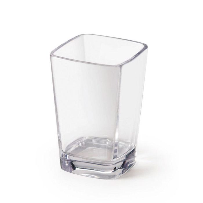 G.E.T - SW-1435-CL - Vasito plástico SAN para presentación de postres (cuadrado) 89 ml - altura 7,4 cm