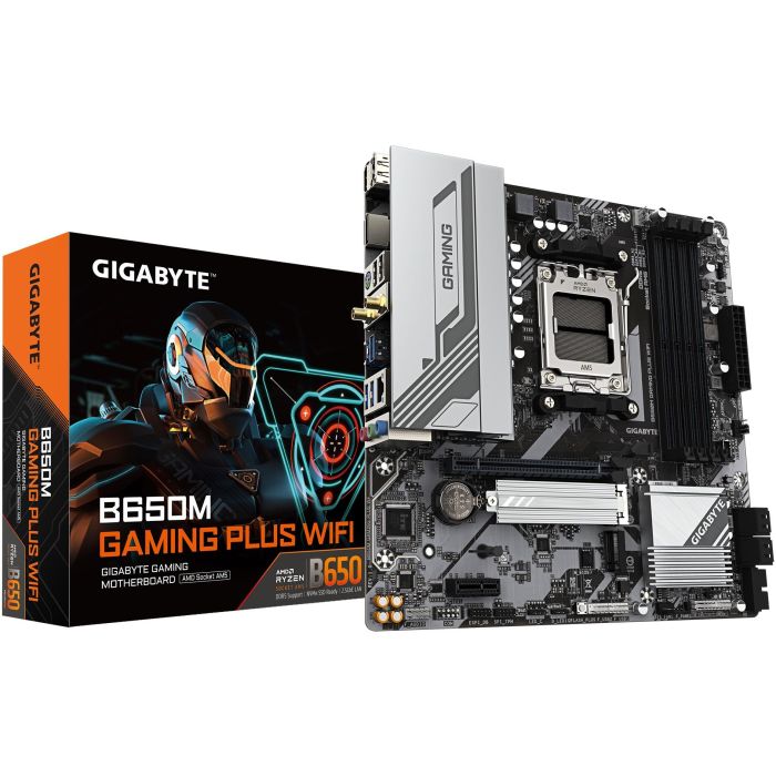 GIGABYTE B650M GAMING PLUS WiFi Placa Base AMD B650 Socket AM5 micro ATX DDR5 8000MHz WiFi 6E 2.5GbE LAN PCIe 4.0 M.2 0 GIGABYTE B650M GAMING PLUS WiFi Placa Base AMD B650 Socket AM5 micro ATX DDR5 8000MHz WiFi 6E 2.5GbE LAN PCIe 4.0 M.2 0