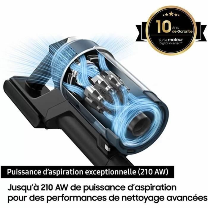 Aspiradora vertical Samsung Bespoke Jet Plus VS20B95B43N con estación de limpieza - Potencia de 210 AW - 2 baterías 4 Aspiradora vertical Samsung Bespoke Jet Plus VS20B95B43N con estación de limpieza - Potencia de 210 AW - 2 baterías 4