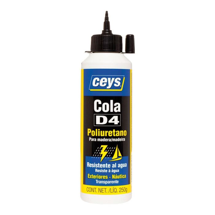 Ceys Cola d4 poliuretano biberón 250 g - Ultra fuerte, resistente al agua, para maderas en exterior y náutica 0 Ceys Cola d4 poliuretano biberón 250 g - Ultra fuerte, resistente al agua, para maderas en exterior y náutica 0
