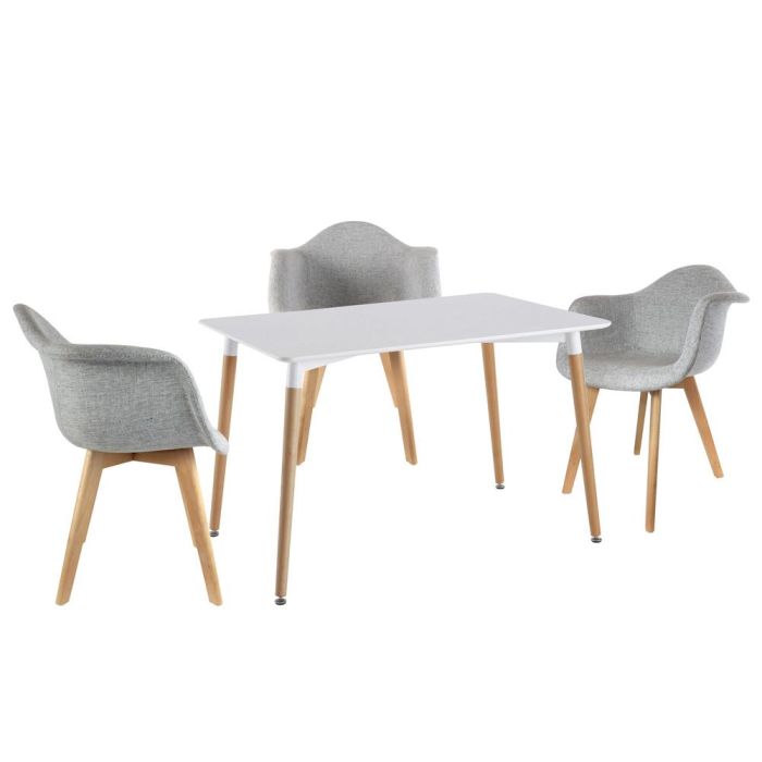 Home Deco Factory Mesa Rectangular Essentiel Blanca Madera Metal Polipropileno 115x75 cm h.74 cm 4