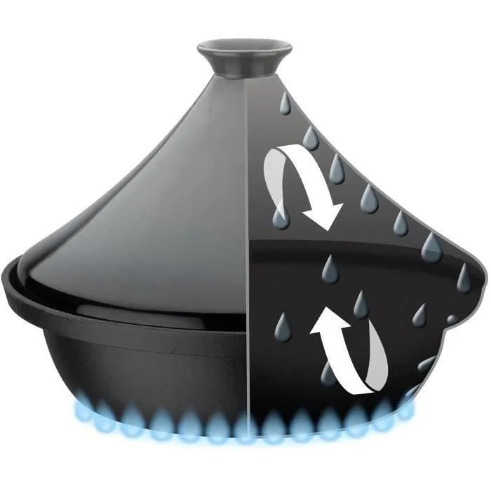 GSW Tají­n de Hierro Fundido Macizo con Tapa de Cerá­mica, 30 x 22 cm, Inducció­n, Gris - GSW4005643717410 2