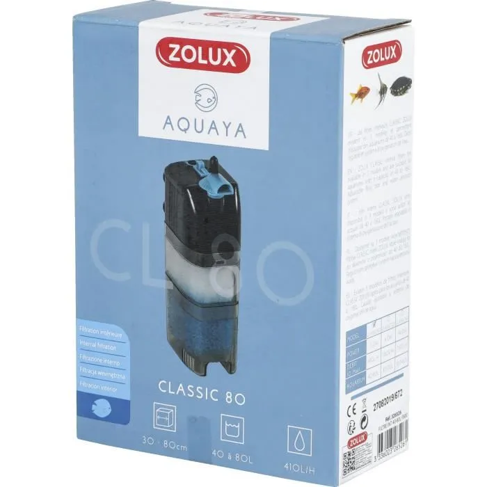 Zolux Filtro interno Classic 80 ZOL3336023265261 - 5 W, Acuario 40-80 L, Caudal Ajustable 2