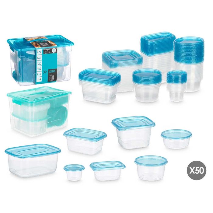 Set 50 Fiambreras Asa Surtidos Col Leknes 32X21CM (4 Unidades) Set 50 Fiambreras Asa Surtidos Col Leknes 32X21CM (4 Unidades)