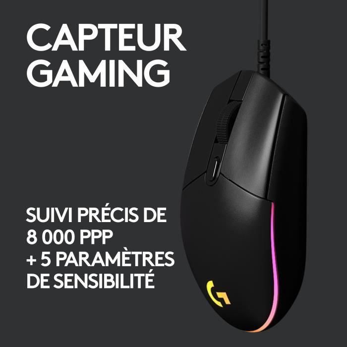 Logitech G203 Ratón Gaming LIGHTSYNC RGB personalizable, 8.000 DPI, 6 Botones Programables, USB, Negro 2 Logitech G203 Ratón Gaming LIGHTSYNC RGB personalizable, 8.000 DPI, 6 Botones Programables, USB, Negro 2