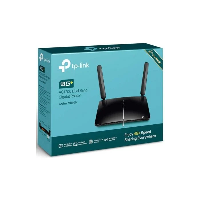 TP-Link Router Inalámbrico 4G+ Archer MR600 AC1200 Mbps Dual Band Gigabit 4G LTE Cat6 WiFi 802.11a/n/ac/b/g/n Doble Antena