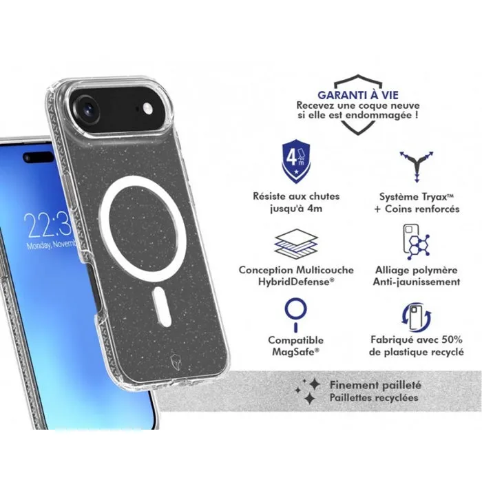 Force Case Funda FC Air Xtrem con MagSafe para iPhone, Material Reciclado con Efecto Brillantina - AABNP08028