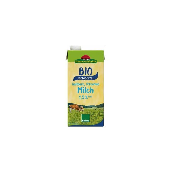 Schwarzwaldmilch Leche de Vaca Semidesnatada 1,5% Sin Lactosa UHT Ecológica Bio 1 Litro
