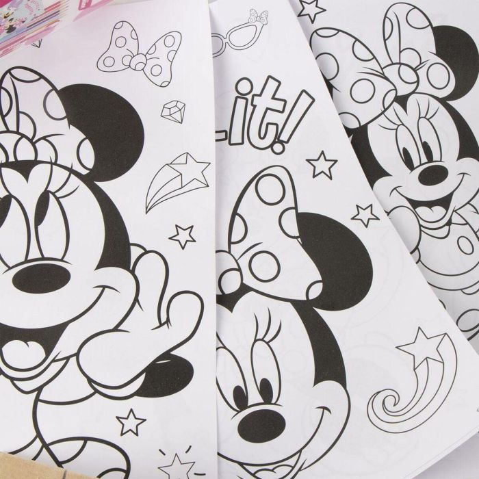 Cerdá Set de Papelería para Colorear y Dibujar de Minnie Rosa para Niños y Niñas +3 Años, Incluye Artículos Esenciales, 8x24x8 cm 3