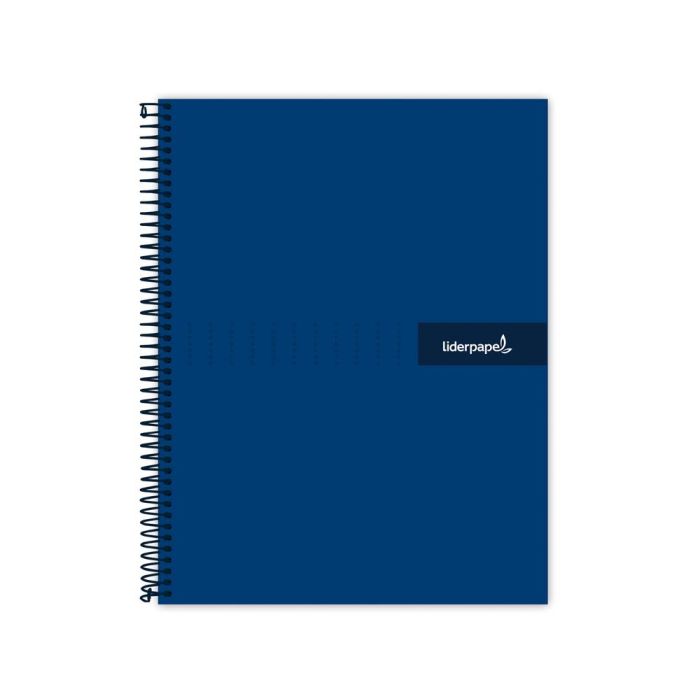 Cuaderno Espiral Liderpapel A4 Crafty Tapa Forrada 80H 90 gr Cuadro 4 mm Con Margen Color Azul Marino 2