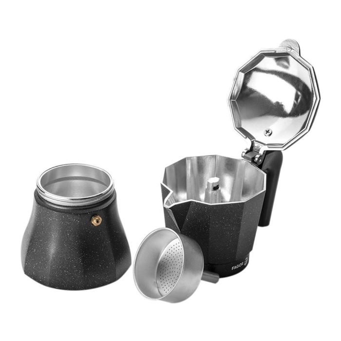 Cafetera Italiana Fagor Negro Aluminio 2 Cafetera Italiana Fagor Negro Aluminio 2