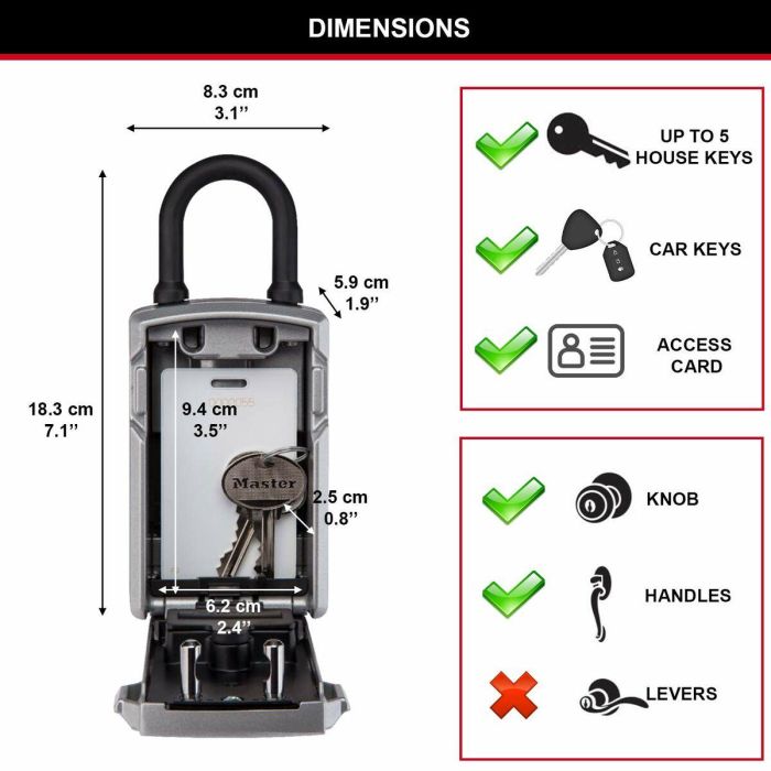 Master Lock Caja de llaves conectada Bluetooth, Código Digital y App Vault Home con Asa para compartir llaves. 3