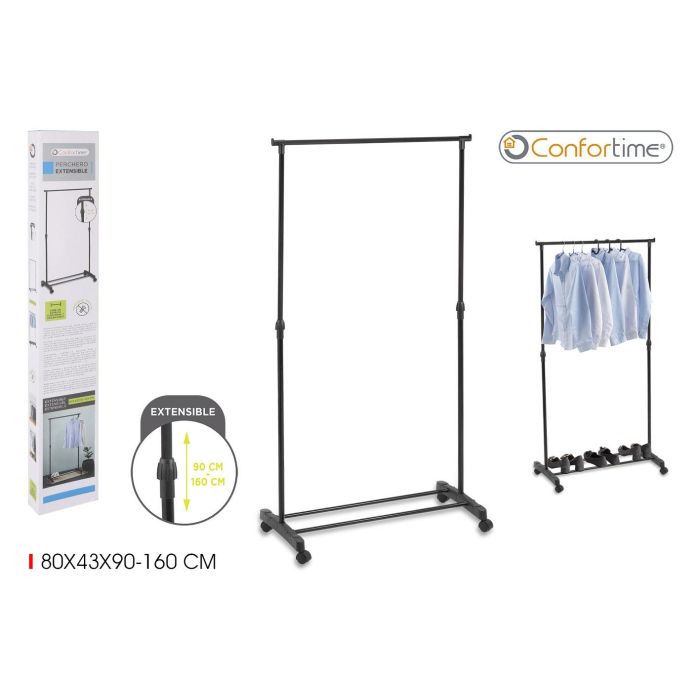 Perchero de acero al carbono Confortime 80 x 43 x 90-160 cm (6 Unidades) Perchero de acero al carbono Confortime 80 x 43 x 90-160 cm (6 Unidades)
