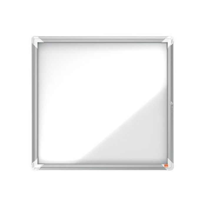 Nobo Vitrina de Exterior 6 x A4 Hojas, Aluminio y Vidrio, Resistente a la Intemperie, Tablón de Anuncios Fijo - 1902578