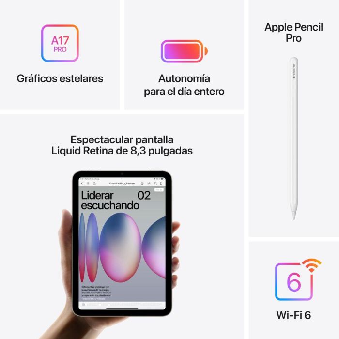 Apple iPad mini A17 Pro Wi-Fi 8.3 Pulgadas 128GB Púrpura 10