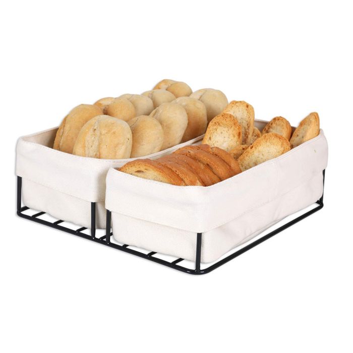 Viejo Valle Panera Negra con 2 Cestas de Algodon (2 Unidades)