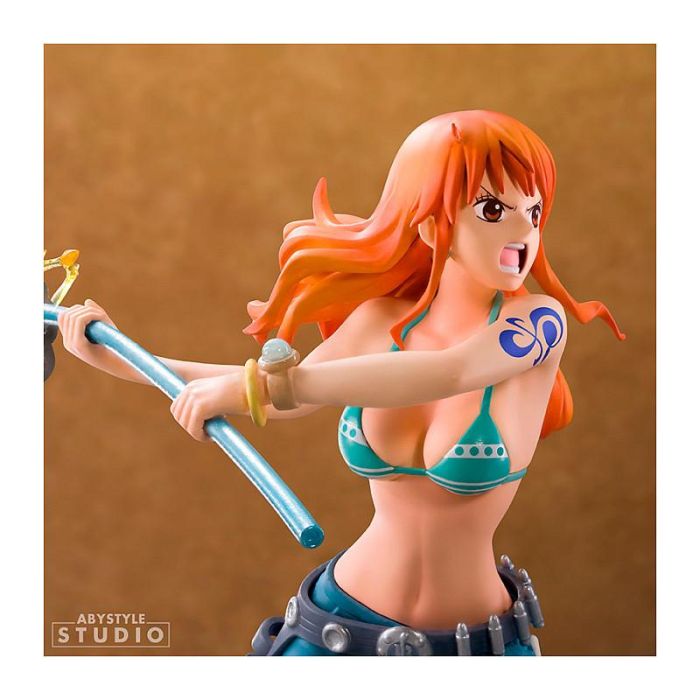 ABYstyle Figura One Piece Nami Modo Combate 1/10 (16 cm) PVC con Climat-Tact y Base de Efectos