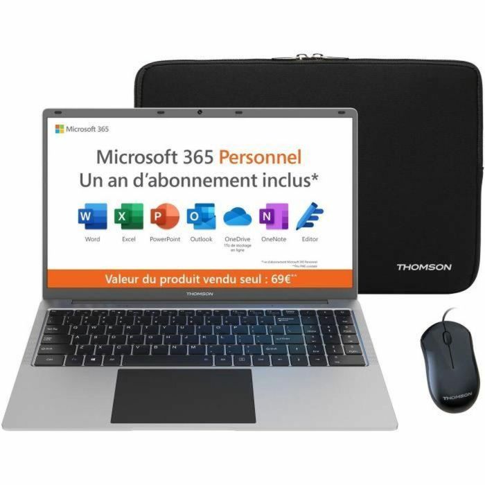 Thomson TH15C4SL128CMS Portátil NEO15 15.6" HD, N4020, 4GB RAM, 128GB SSD, Windows 11S, Blanco, con Office, Funda y Ratón Thomson TH15C4SL128CMS Portátil NEO15 15.6" HD, N4020, 4GB RAM, 128GB SSD, Windows 11S, Blanco, con Office, Funda y Ratón